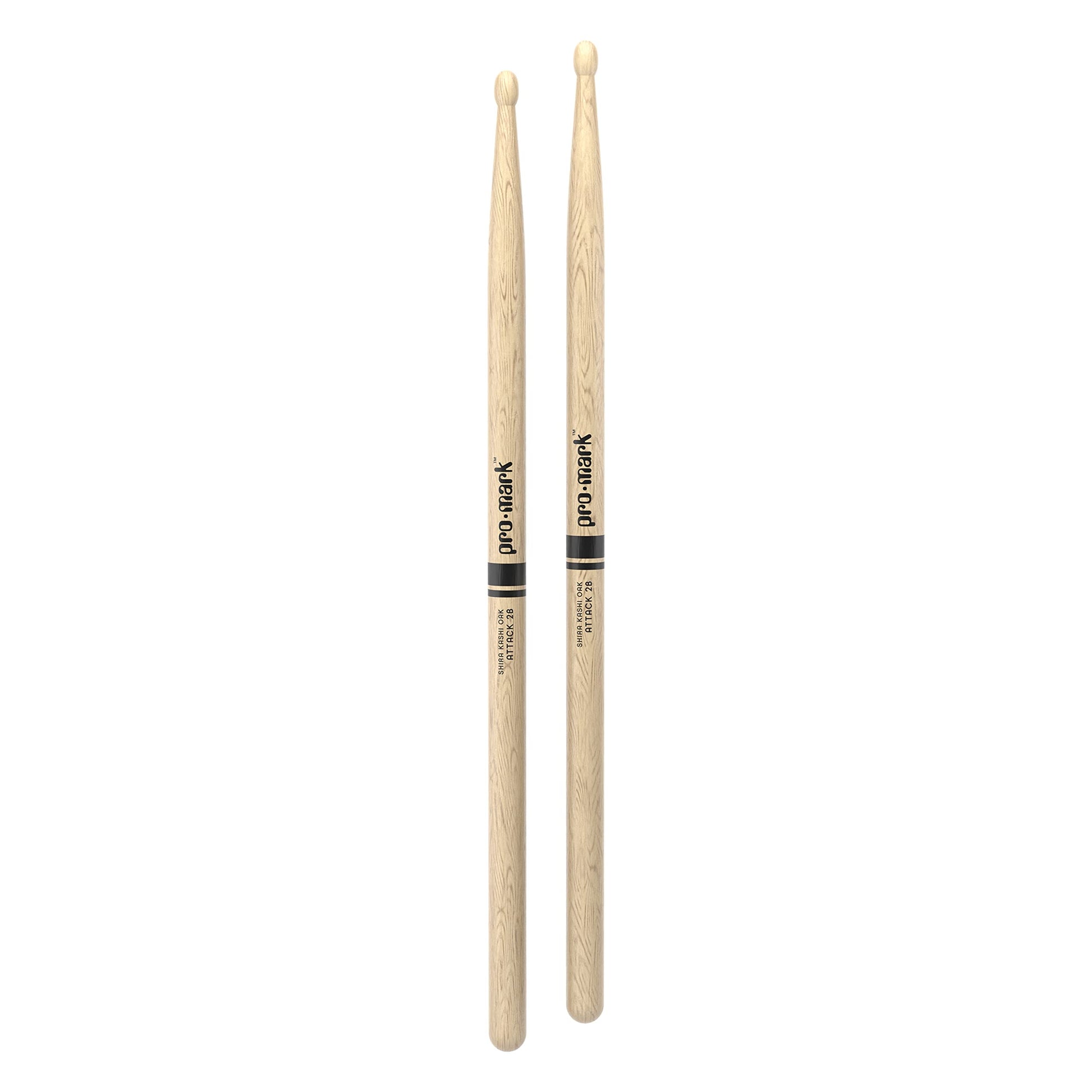 ProMark | Baquetas Classic Attack 2B Shira Kashi Roble, punta de madera ovalada, 1 par