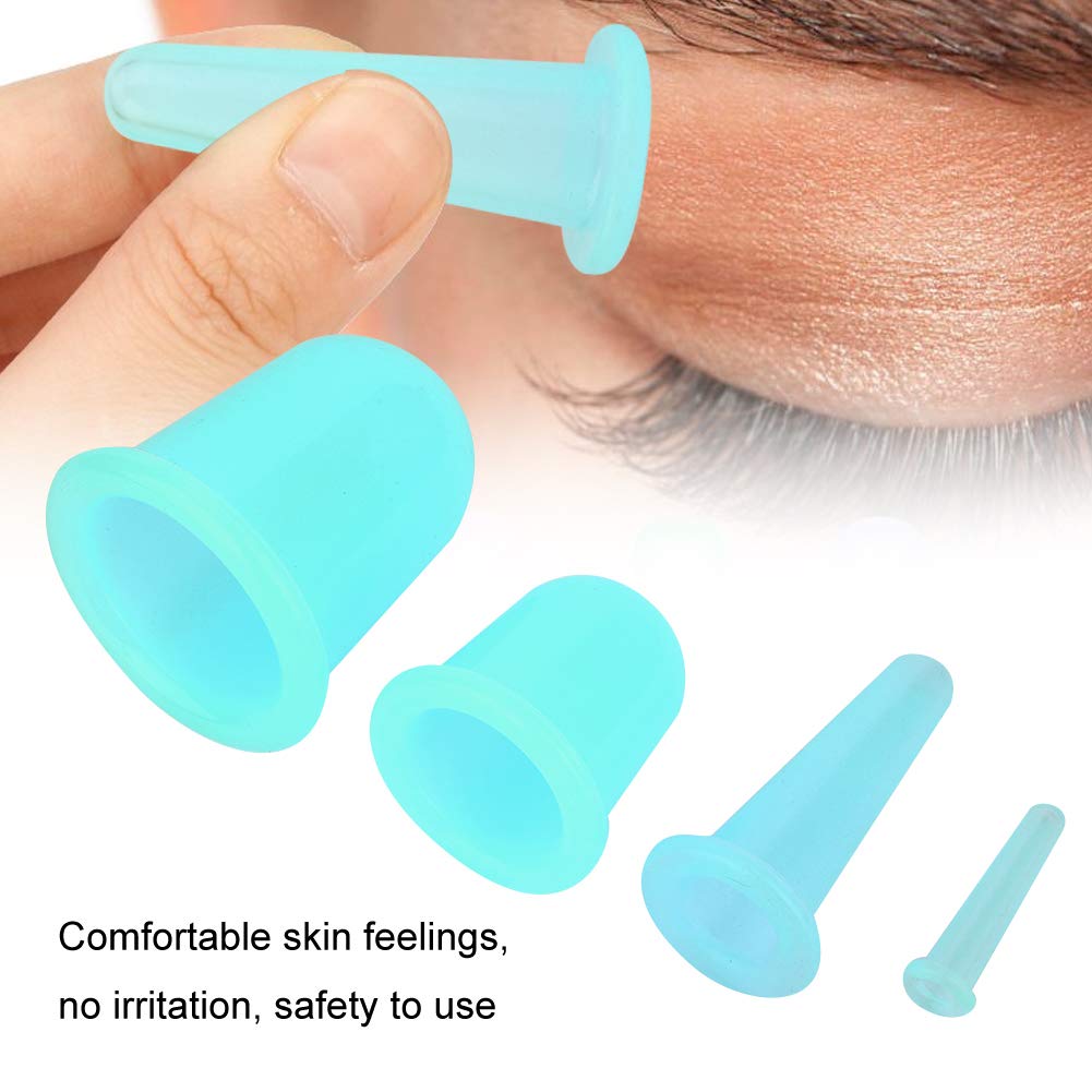 Rotekt Juego De 4 Piezas Kit De Ventosas De Masaje Facial De Silicona Vaso De Ventosas Lifting Reafirmante De La Piel Facial(03)