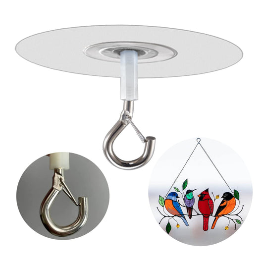 Ganchos adhesivos para techo, sin agujeros, para colgar luces, plantas y cortinas móviles, juego de 10 (redondos)