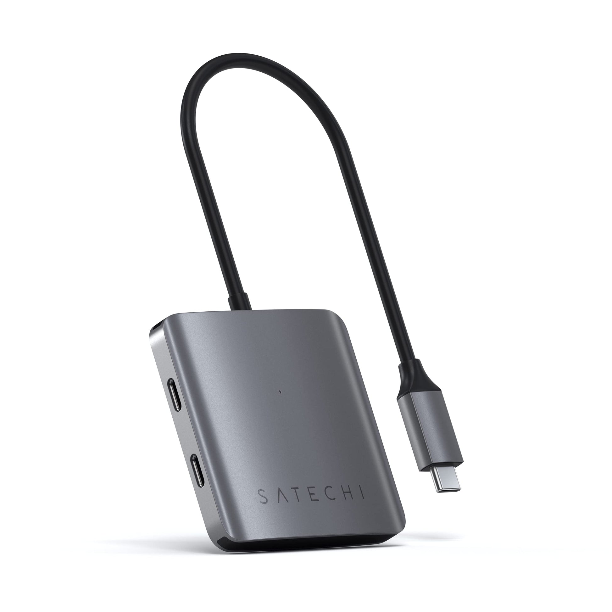 Concentrador USB-C de 4 Puertos SATECHI Plateado para Transferencia de Datos