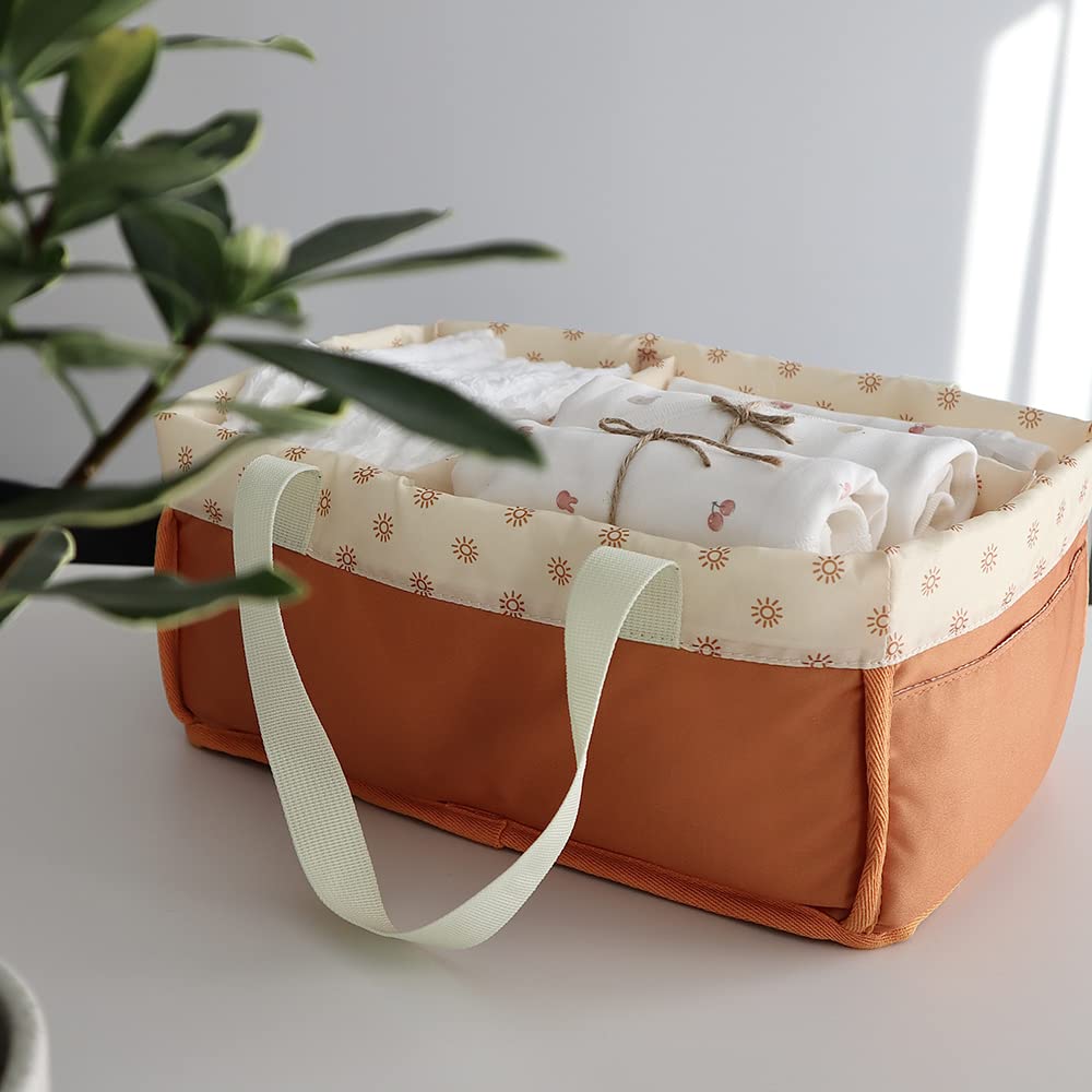 Organizador de pañales para bebé, cesta de almacenamiento portátil para pañales y toallitas de bebé, organizador de coche, regalo de guardería para recién nacidos