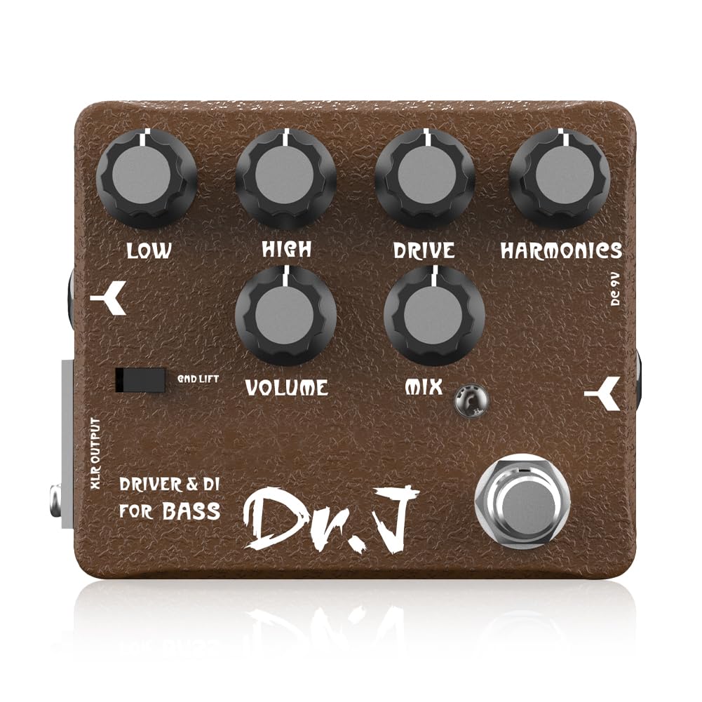 Pedal de Bajo JOYO Overdrive Mic'd Tube Amplificador Simulador Integrado DI XLR Dr.J Series