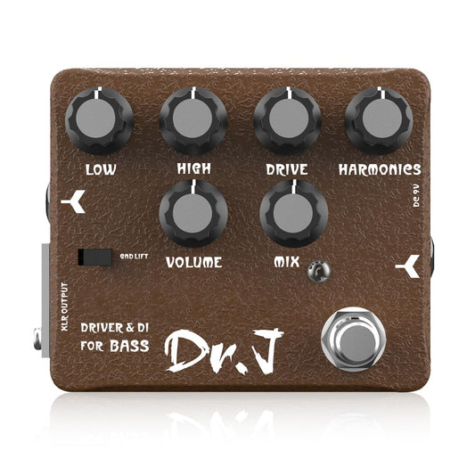 Pedal de Bajo JOYO Overdrive Mic'd Tube Amplificador Simulador Integrado DI XLR Dr.J Series