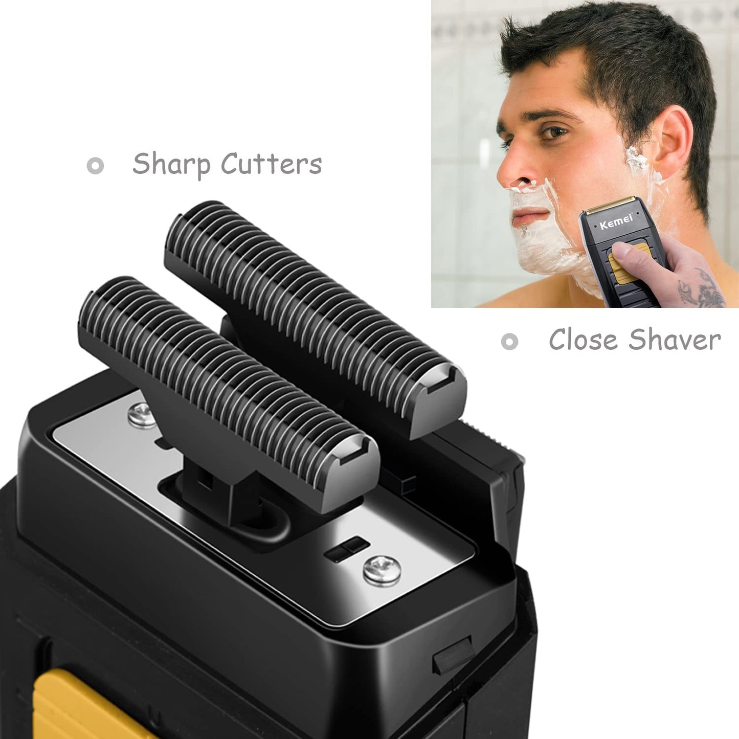 Maquinilla de Afeitar Eléctrica KEMEI Recargable para Hombre