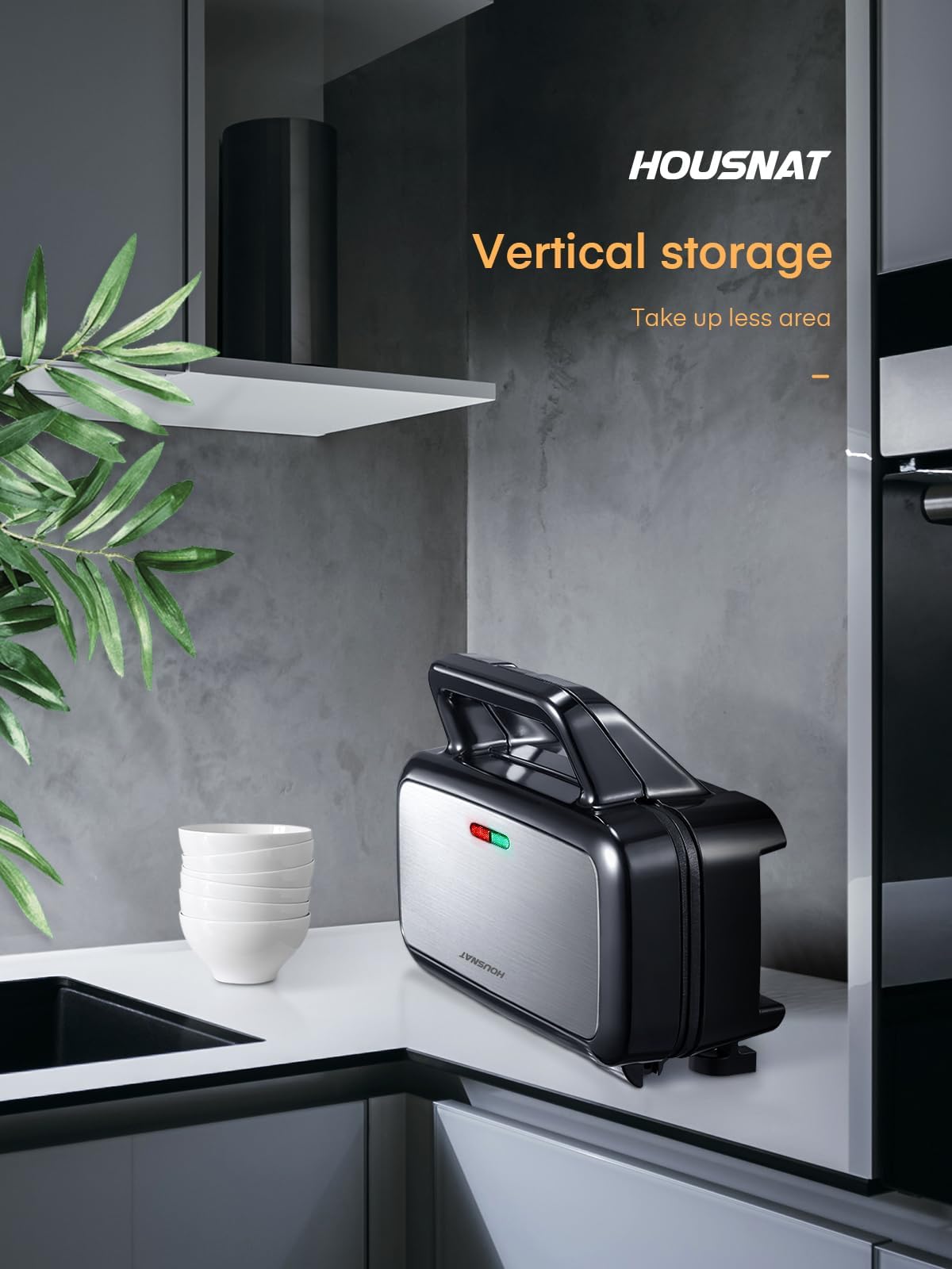HOUSNAT Sandwichera, waflera 3 en 1 con platos extraíbles, prensa Panini de 1200 W con placas antiadherentes intercambiables, luces indicadoras, control de temperatura de 5 engranajes (negro)