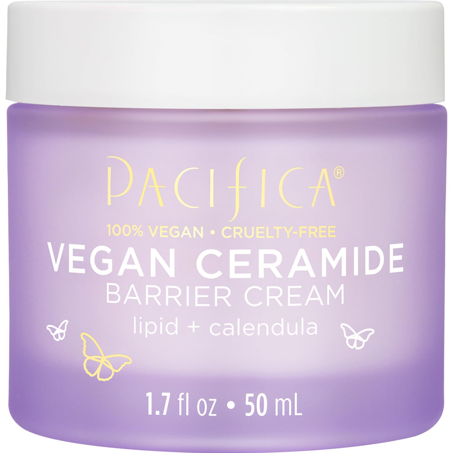 Pacifica Crema facial para reparación de barreras de cerámica vegana, crema hidratante diaria, crema hidratante, aprobada por la asociación ecezma, segura para pieles sensibles, sin fragancia, 100% vegana + libre de crueldad