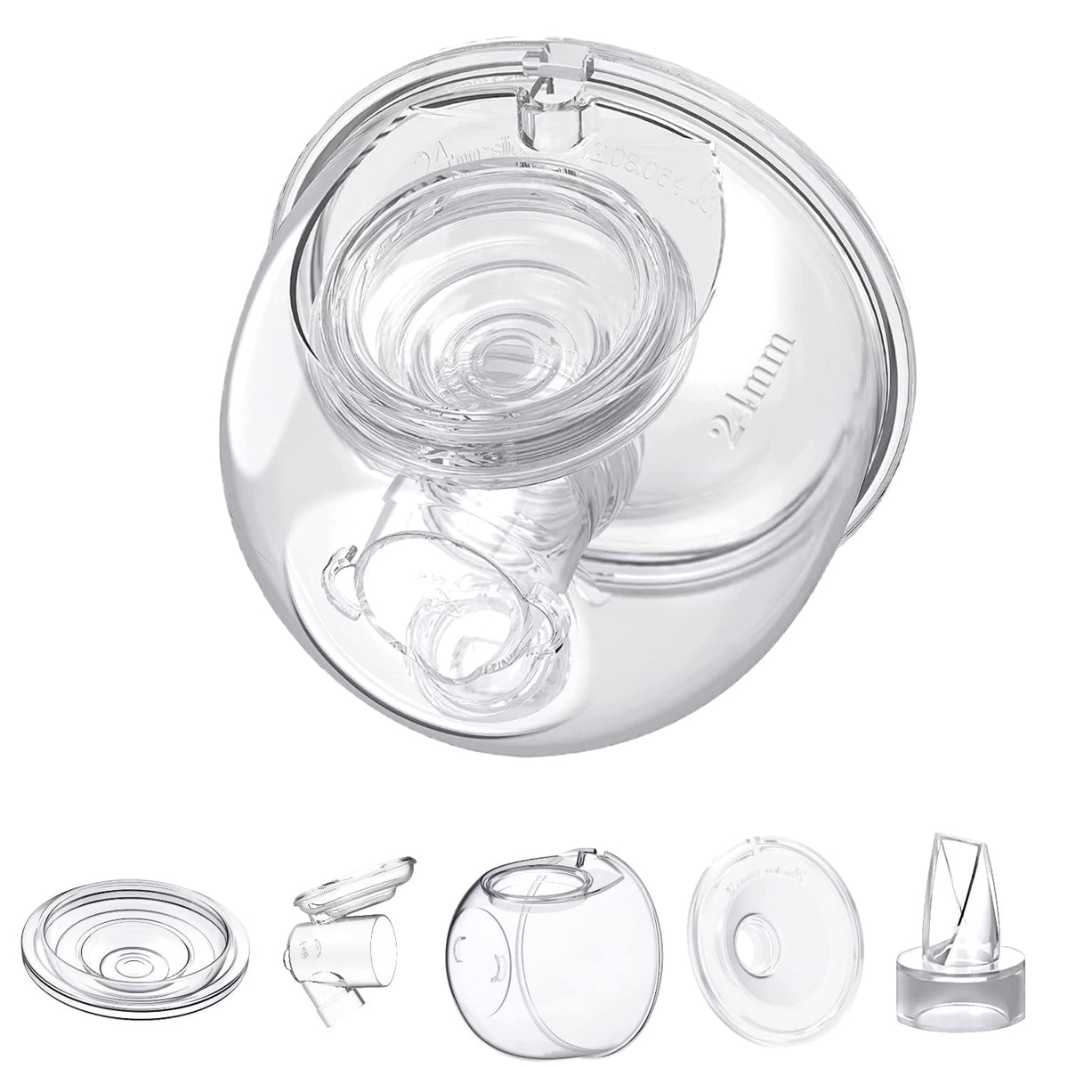 Accesorios para colector de leche de extractor de leche portátil, compatible con TSRETE S12/S9, extractor de leche ponible Kmaier S12, incluye válvula de pico de pato, diafragma de silicona, brida de