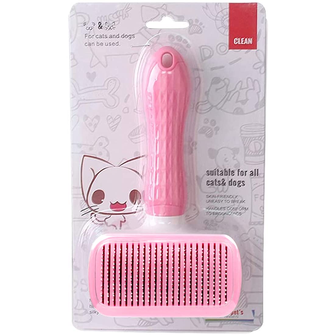 Cepillo Deslanador SINWEDA Rosa para Perros Pequeños, Medianos y Gatos