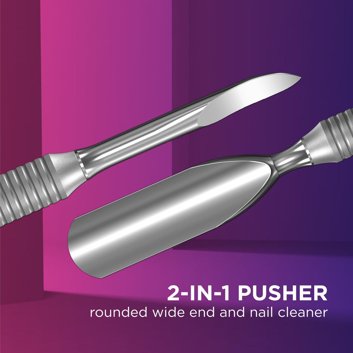 Staleks Empujador De Cutículas Y Limpiador De Uñas Pro Manicure Pusher Smart 51 Tipo 3 – Herramienta De Acero Inoxidable De Doble Punta
