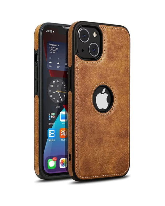 CELULARTE Funda Tipo Piel para iPhone 13 Protector PU Leather Case (Café, iPhone 13)