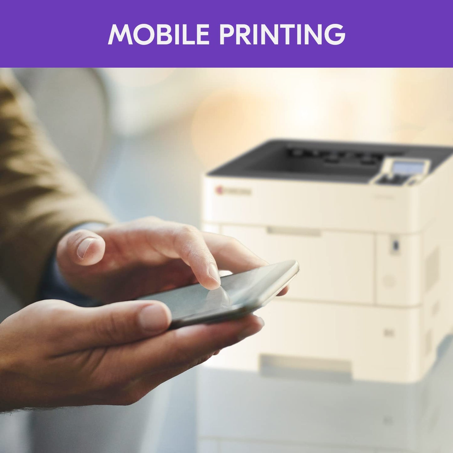 KYOCERA ECOSYS PA6000x Impresora láser monocromática, 62 ppm, 600 x 600 ppp y hasta 1200 ppp, bandeja de 600 hojas, MPT de 100 hojas, dúplex, LCD de 5 líneas con panel de llave dura, Gigabit Ethernet,