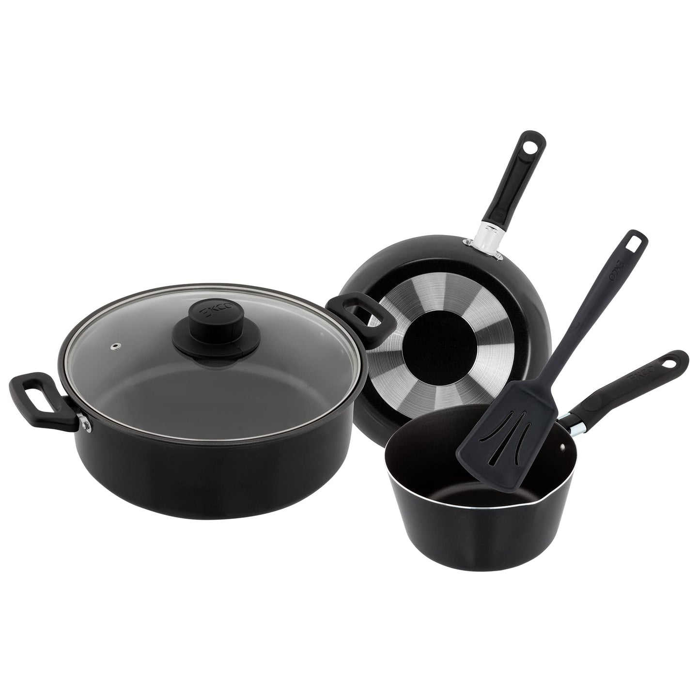 Batería de Cocina Ekco Negro Antiadherente 5 Piezas de Aluminio