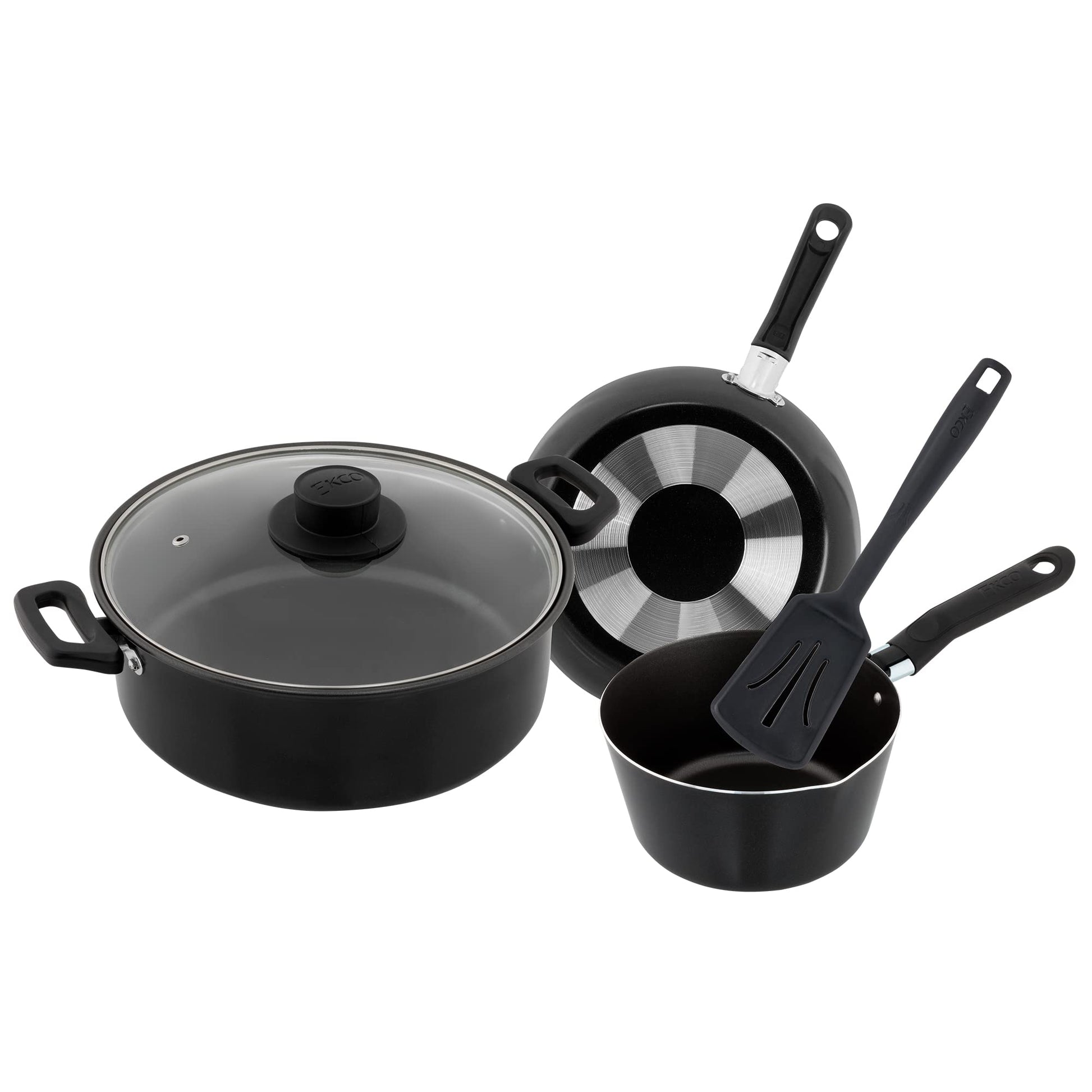 Batería de Cocina Ekco Negro Antiadherente 5 Piezas de Aluminio