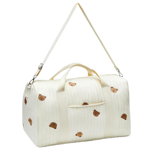 RSENFREMIOR - Bolsa universal para pañales, bolsa de almacenamiento multifuncional para carriola de bebé, bolsas grandes de pañales de 18.9 pulgadas, Beige