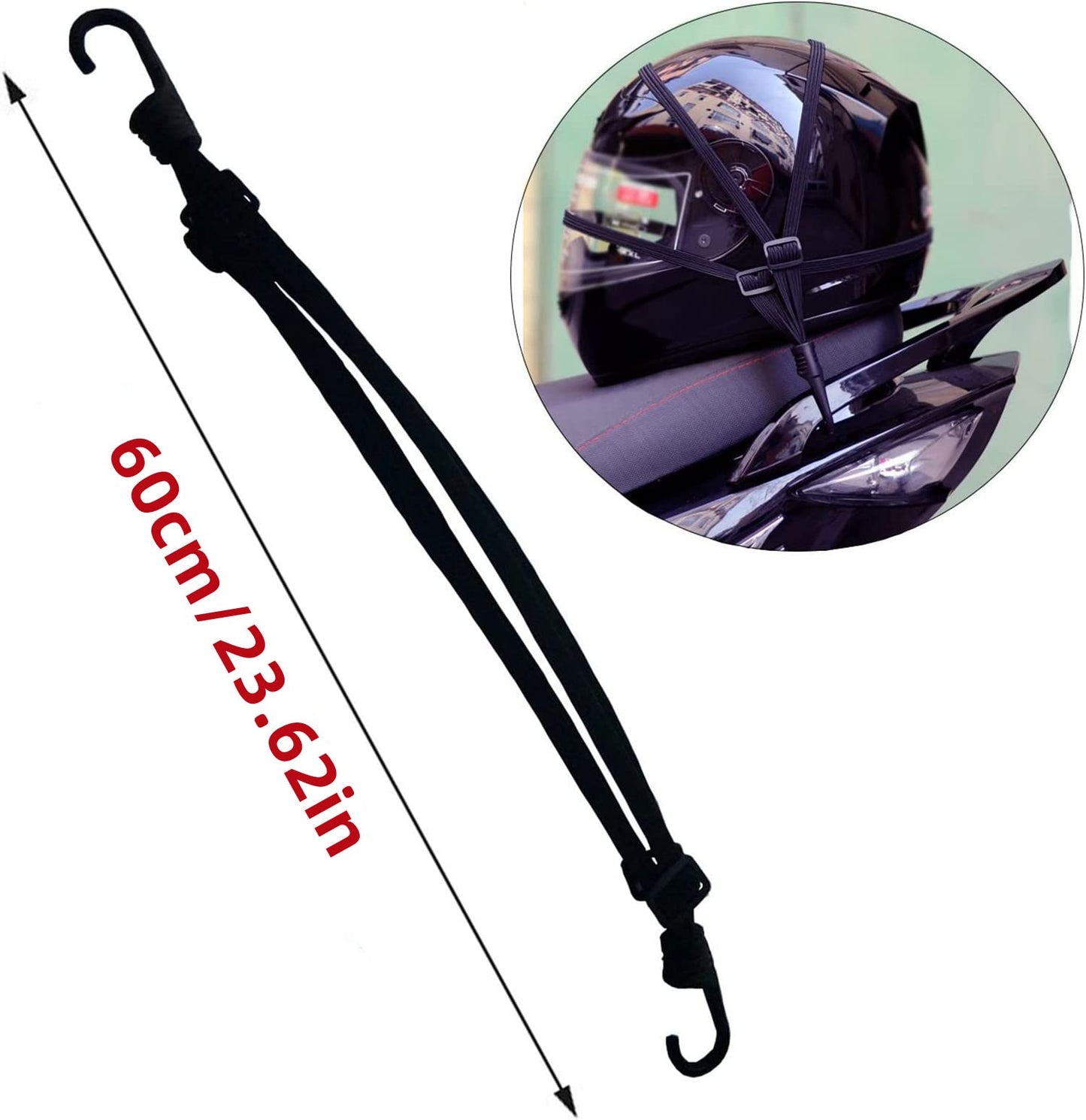GLURIZ 3 Redes para Motocicleta, Correa de Casco Cuerda Moto, Red Elástica Moto, Correa de Carga Moto, Elástica Moto Red de Equipaje, Carga Equipaje Ajustable con Ganchos, Elásticos Arañas Redes