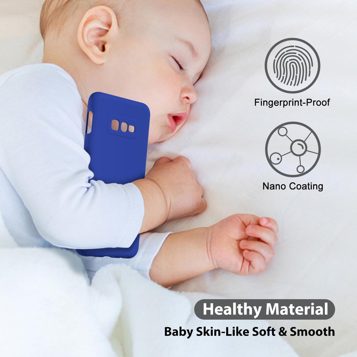 oakxco - Funda de silicona líquida diseñada para Samsung Galaxy S10e, bonita funda delgada de goma suave TPU lisa de gel para mujeres y niñas, estética, mate sólido protector y a prueba de golpes,