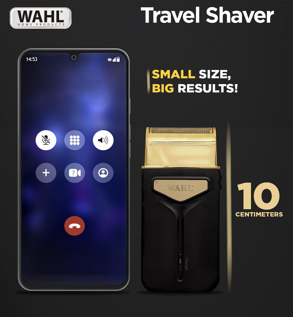 Wahl - Máquina de afeitar de viaje USB, longitud de corte de 0,4 mm, tiempo de funcionamiento de 45 minutos, compañero de viaje perfecto con instalación de carga USB, hoja de corte adicional y lámina