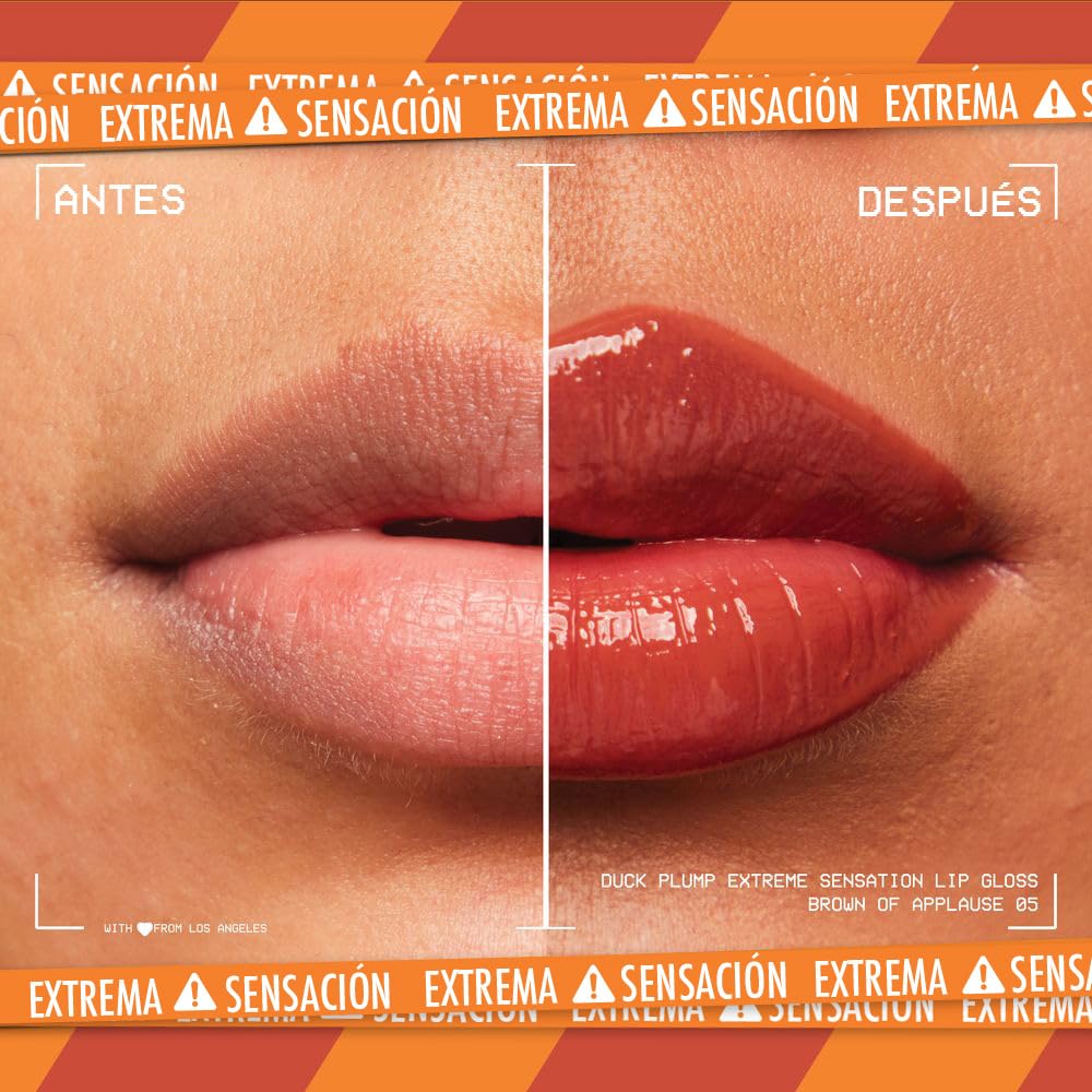 NYX Professional Makeup, Duck Plump, 7ml. Tono: Brown of Applause (rojo). Brillo labial voluminizador con efecto plumping para un volumen instantáneo. Gloss infusionado con jengibre picante para un volumen visible y de larga duración. Fórmula vegana.