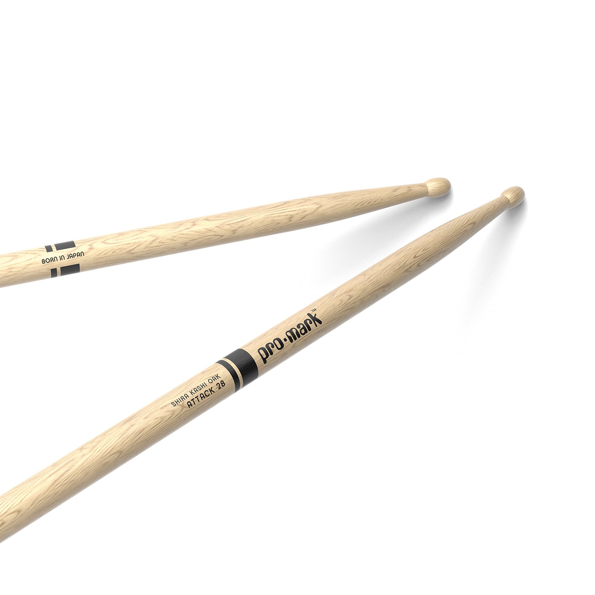 ProMark | Baquetas Classic Attack 2B Shira Kashi Roble, punta de madera ovalada, 1 par