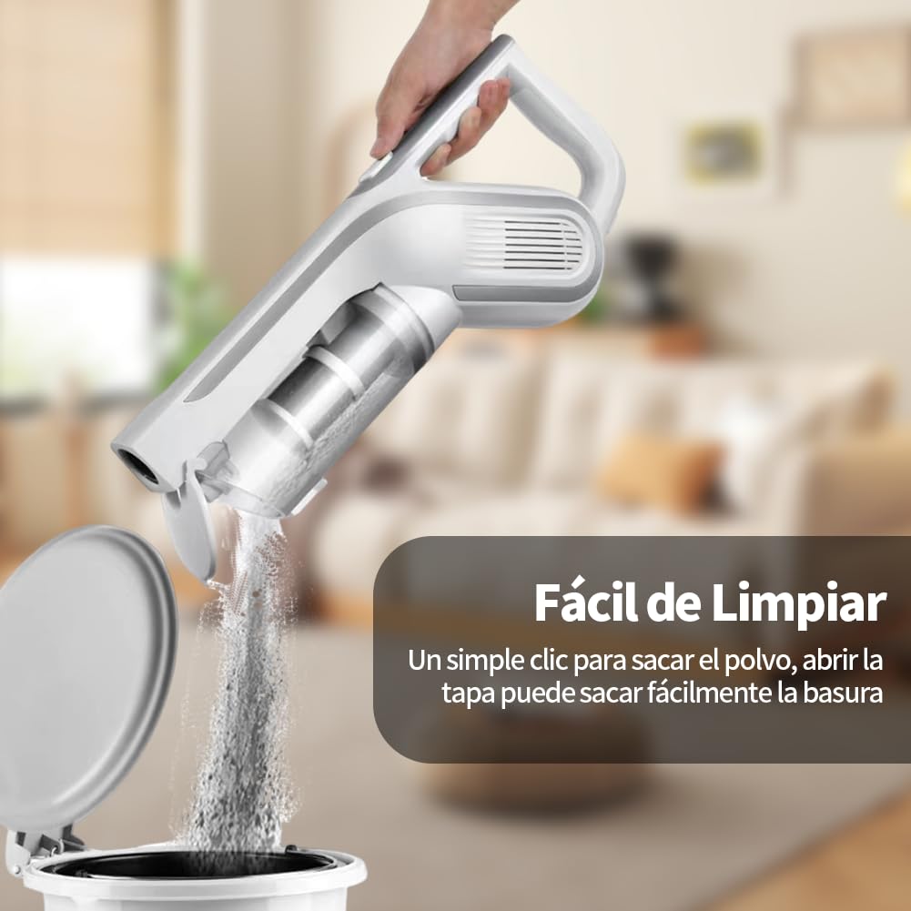 Aspiradora Alámbrica de Mano y Putt 2 EN 1 - Portátil Con Potente Succión, Ligera, Filtro y Cepillo De Suelo Giratorio - Vertical para Hogar, Auto y Oficina
