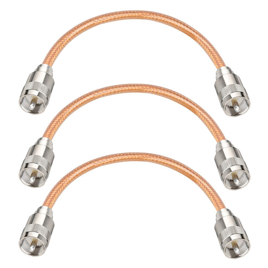 XRDS -RF 30 cm 3 piezas de cable coaxial RG8X con conectores macho PL259 UHF, núcleo de cobre sólido, blindaje trenzado, cable CB para radio ham, radio HF y dispositivos de comunicación