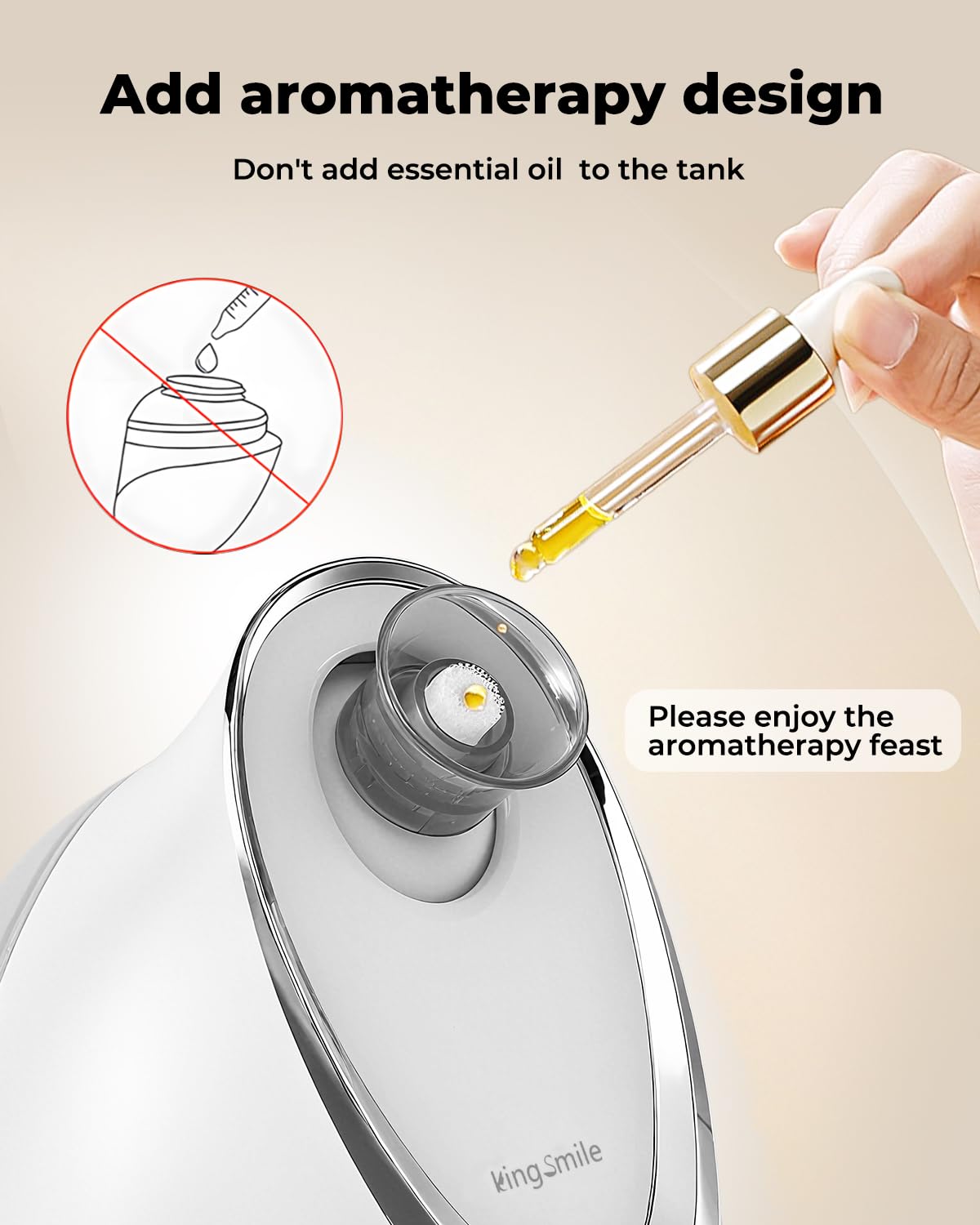Kingsmile Face Steamer, vaporizador facial para la cara, niebla cálida para esteticista, vaporizador de vapor caliente profesional para SPA facial en el hogar con nano ozono, humidificador facial para mujeres y hombres, sinusitis destapa los poros