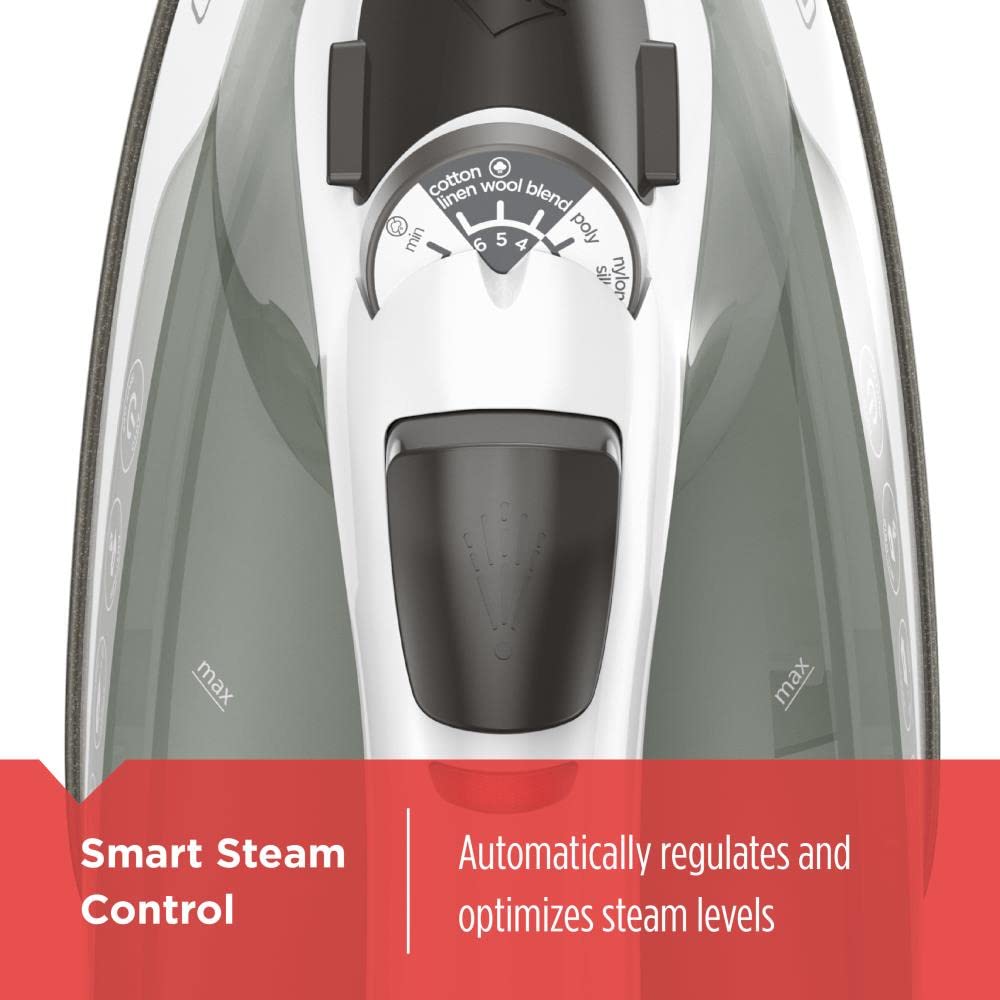 BLACK+DECKER - Plancha compacta de Vapor fácil con Suela Antiadherente TrueGlide, Cable pivotante, tecnología SmartSteam