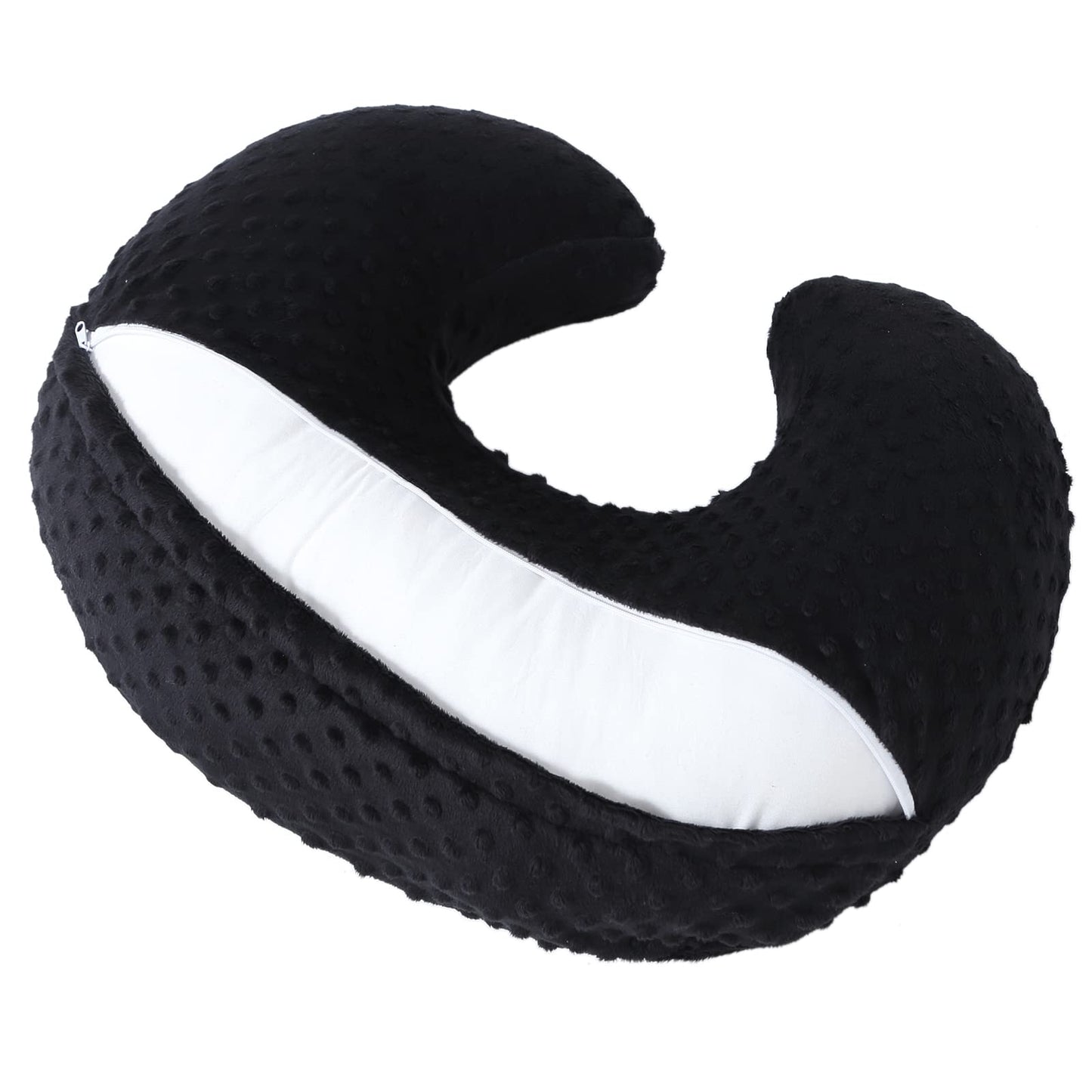 Funda de Almohada de Lactancia DONOMILO Negro con Puntos Súper Suave para Bebé y Niña