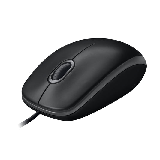Logitech M100 Mouse con Cable USB, 3 Botones, Seguimiento Óptico, 1000 DPI, Ambidiestro, Compatible con PC, Mac, Laptop - Negro
