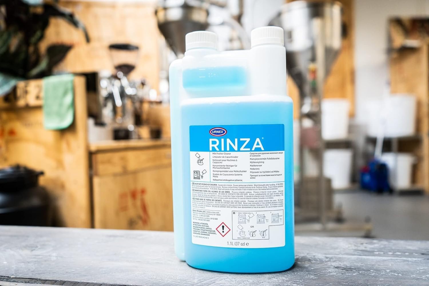 Limpiador de Espumador de Leche Urnex Rinza Alcalino de 33.5 Onzas