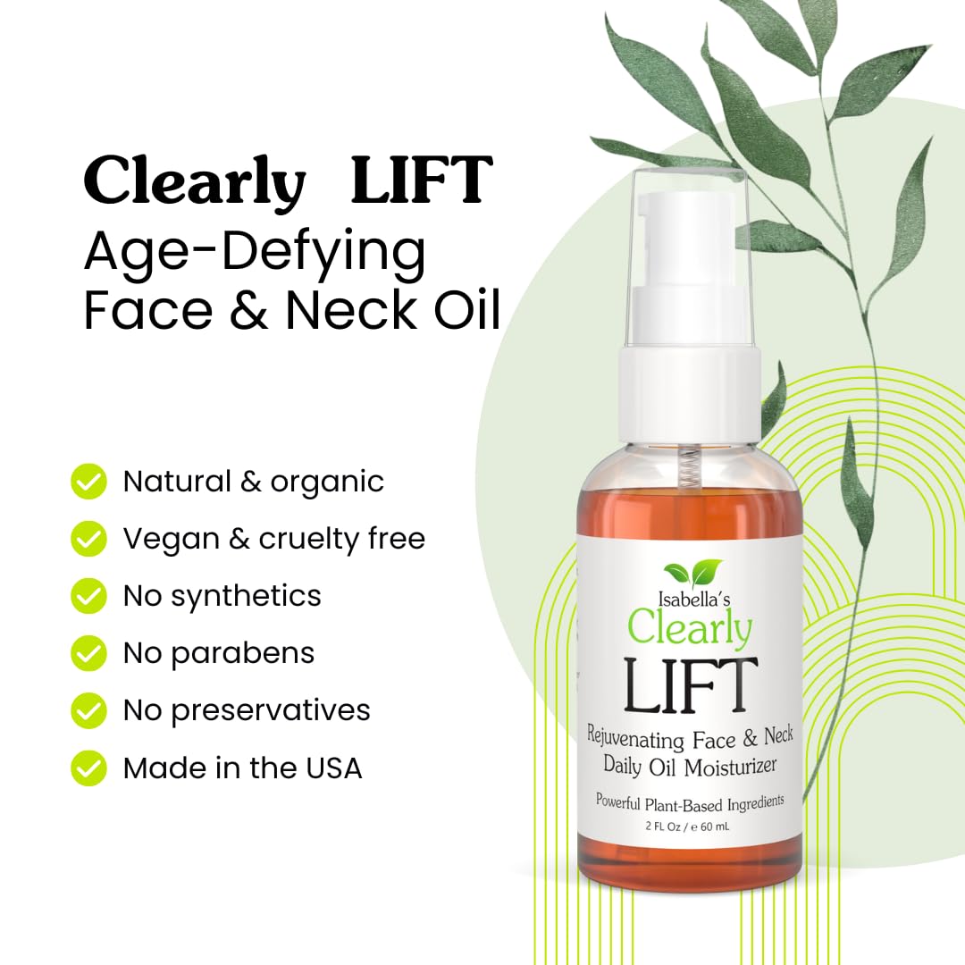 Clearly LIFT, Suero Anti-Edad para Rostro y Cuello con Aceite de Semilla de Zanahoria, de Rosa Mosqueta | Hidratante que Ilumina para Reducir Arrugas, Estimula el Colágeno, Corrige Ojeras