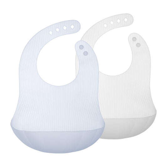 Babero Silicona Olababy Arándano Perla con Funda de Viaje para Bebé y Niño Pequeño