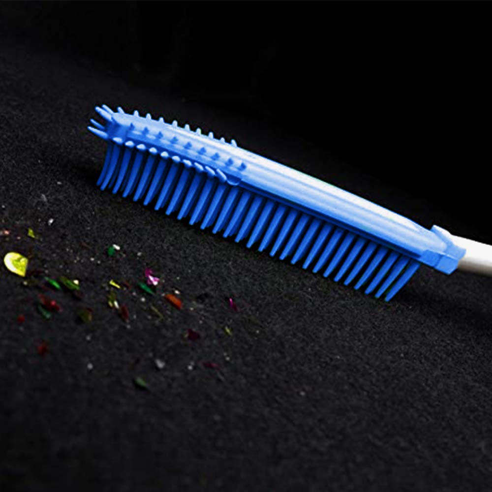 LandHope - Juego de 2 limpiadores de pelo de mascotas, de goma, portátil, para alfombras, ropa, muebles, sofá, asiento de coche, también se utiliza como cepillo de baño para perros y gatos con efecto de masaje (verde + azul)