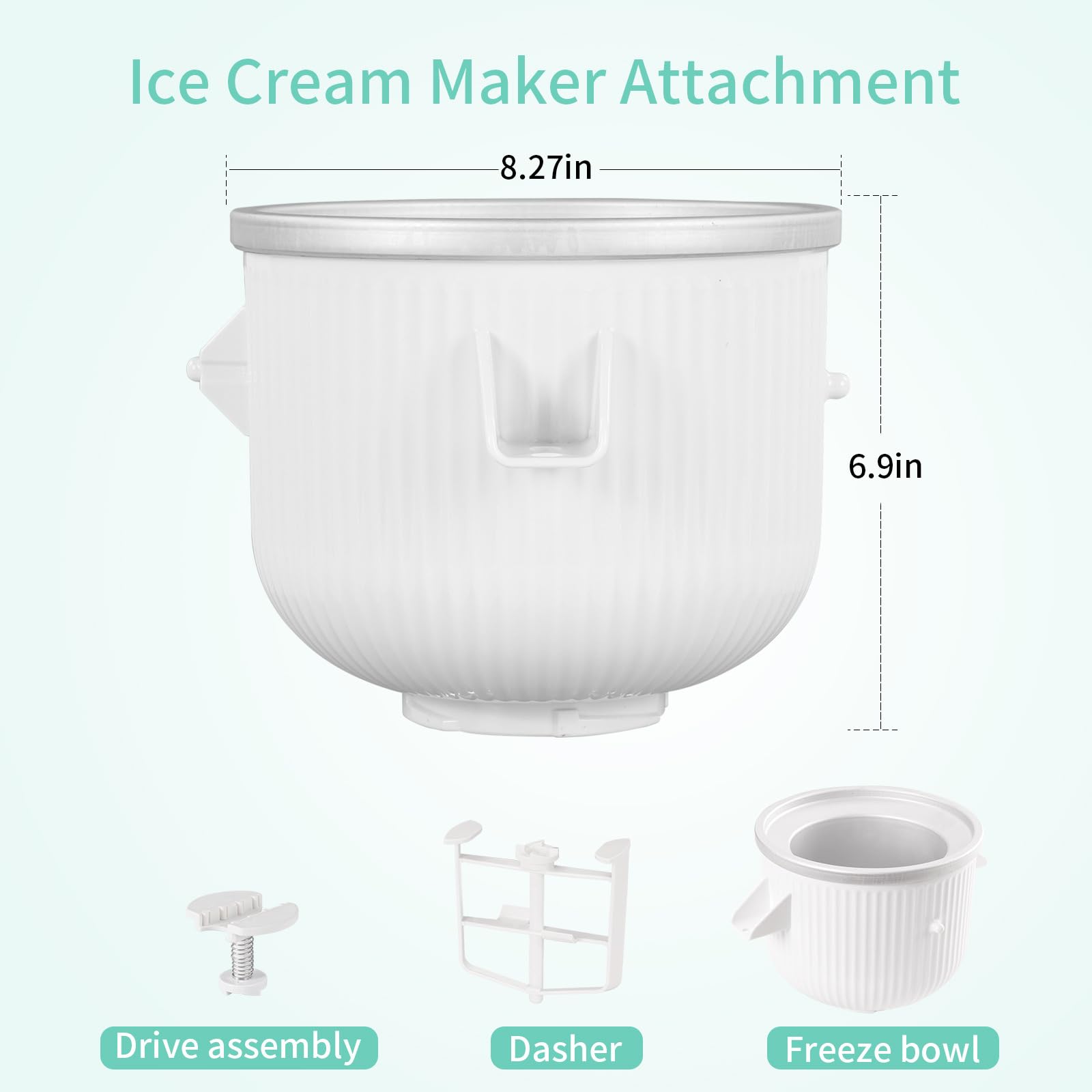Accesorio de Helado KitchenAid Blanco Compatible con Mezcladores 4.5-7QT y Lavavajillas
