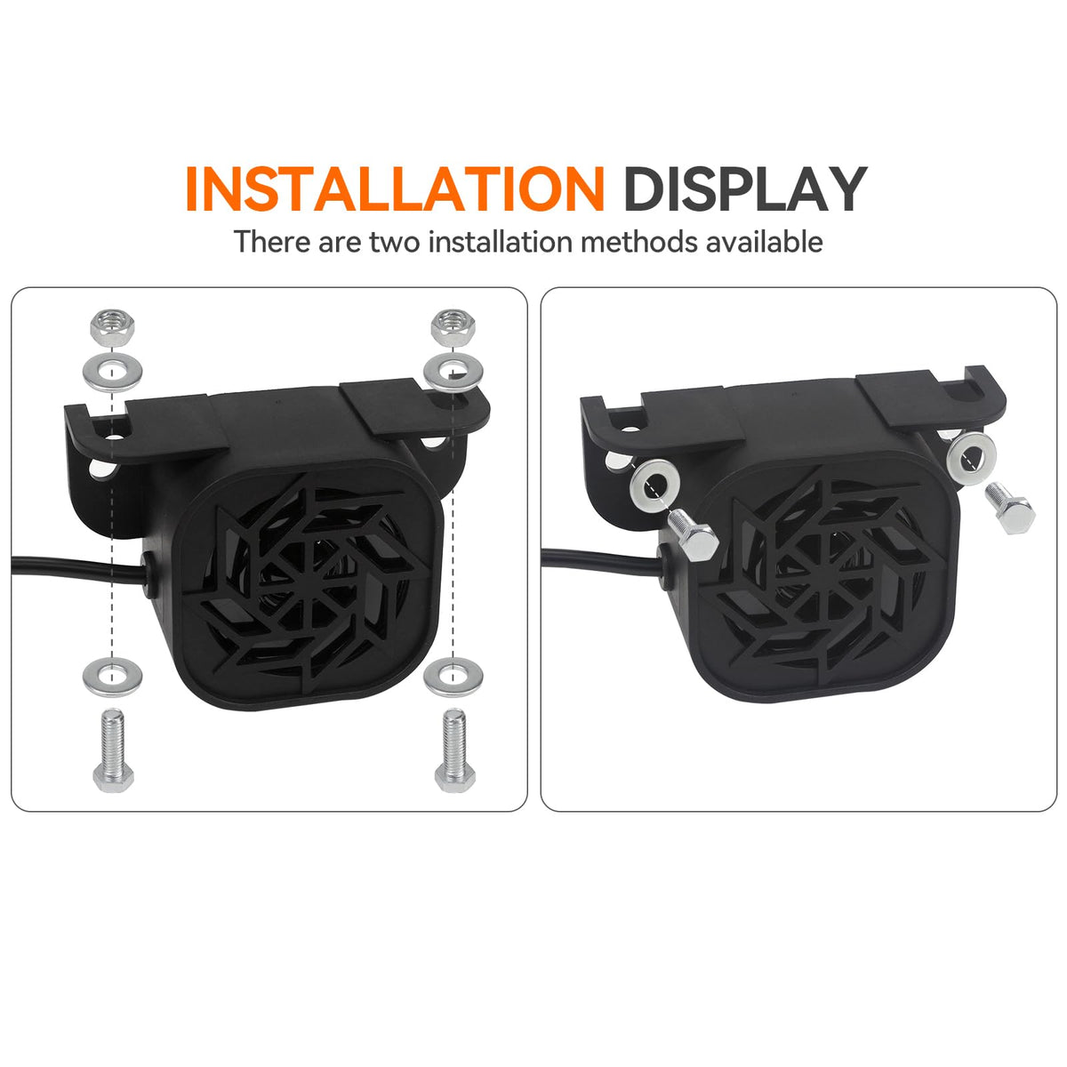 Alarma de Respaldo GAMPRO Negro 110 dB IP67 Impermeable para Camión, Furgoneta, Carretilla Elevadora, Coche