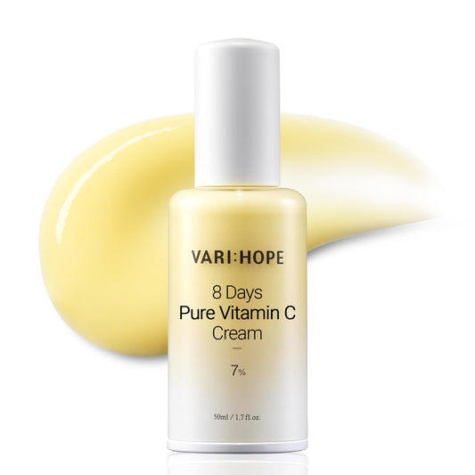 VARIHOPE- Crema con vitamina C pura de 8 días (50 ml) Hidratante coreano para una piel radiante. Hidratación profunda y brillo