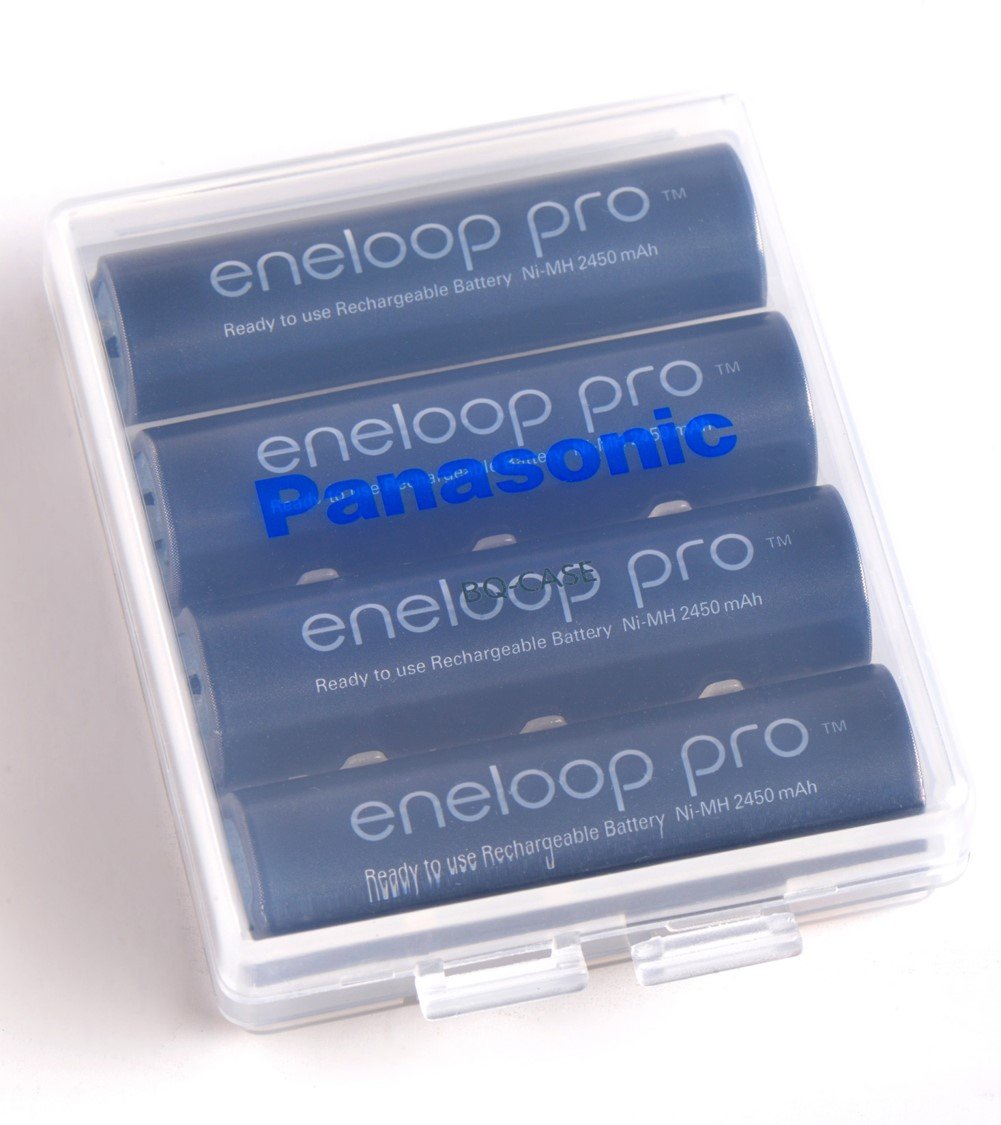 Cajas de Almacenamiento de Batería Panasonic Eneloop Blanco Capacidad 4AA o 5AAA, Paquete de 6