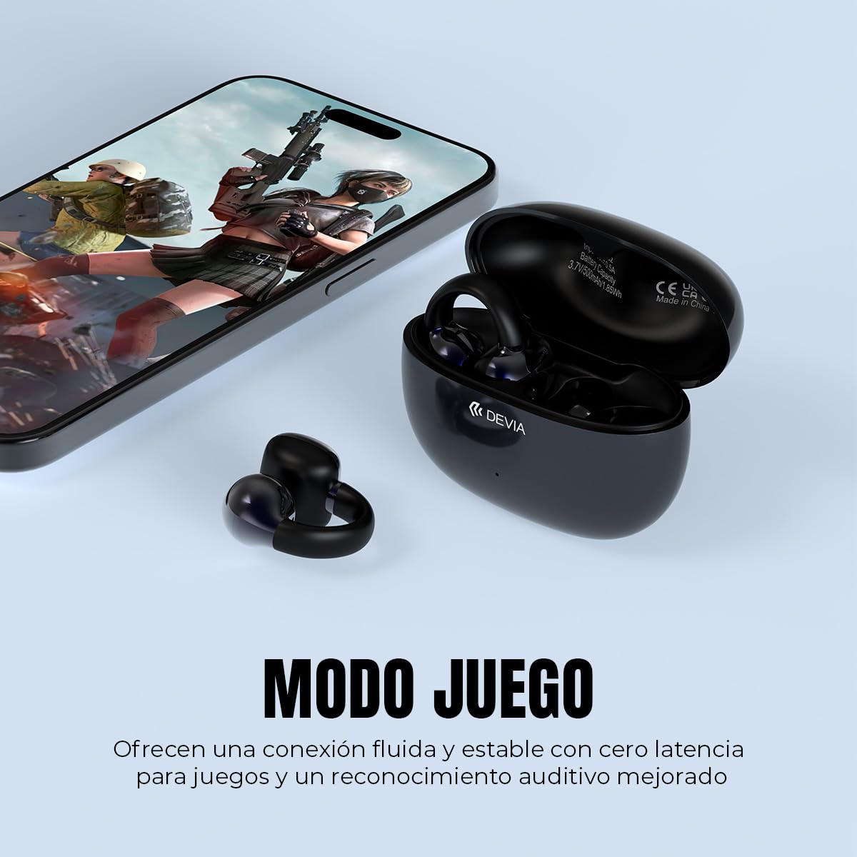 Audífonos Wireless DEVIA OWS Pro2 Negro Clip-on