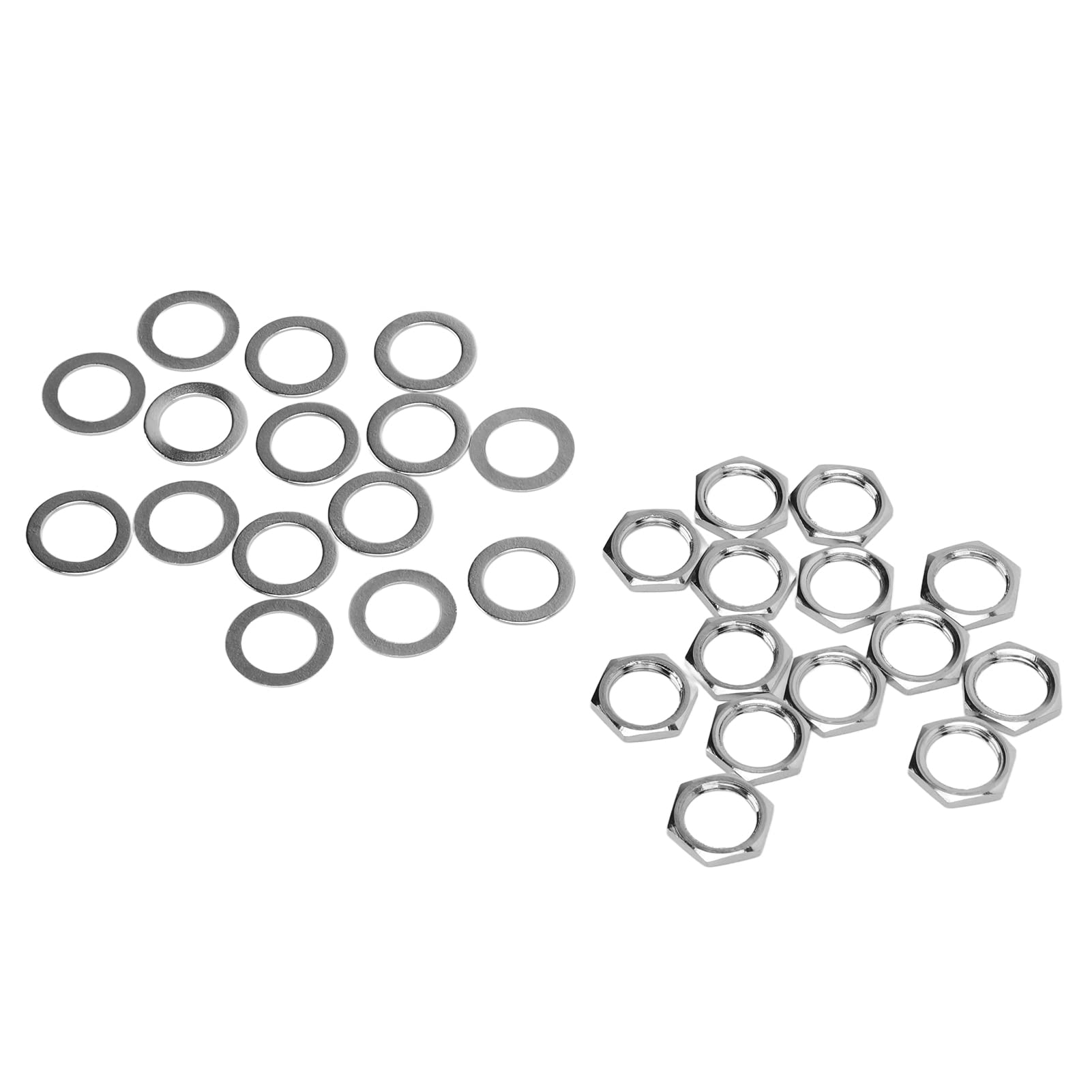 Arandela de metal Jack, tuercas G3 / 8 de alta dureza con paso de 0.8MM para guitarra eléctrica y bajo(Plata)