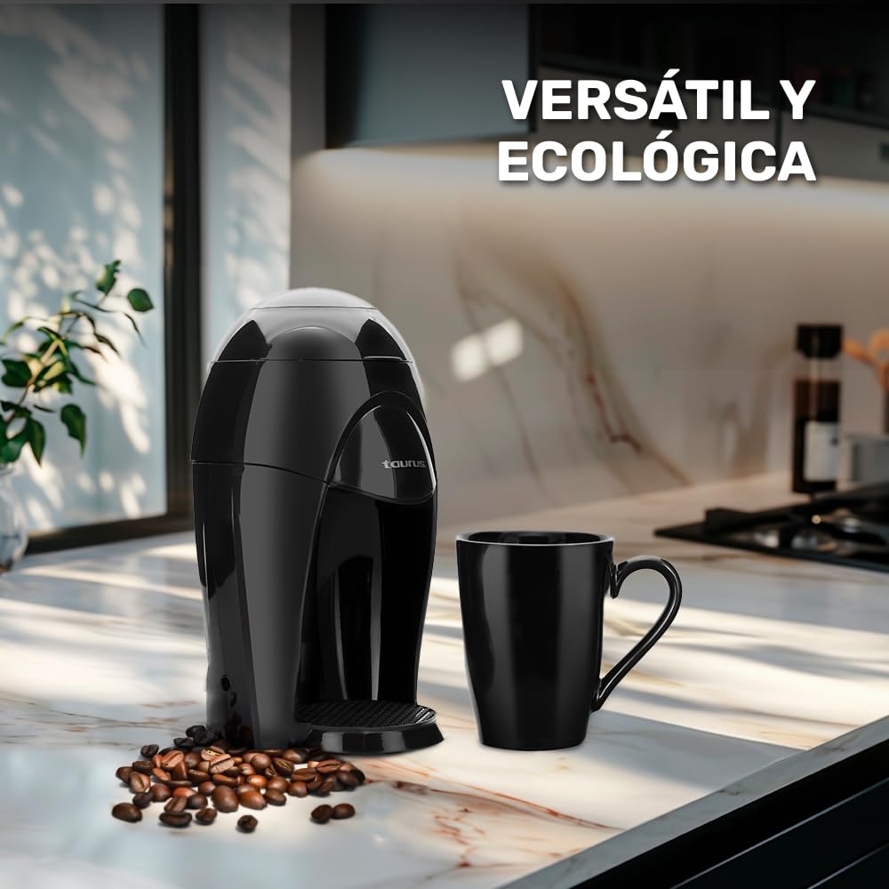 Cafetera Taurus Medea 2000 Negra con Taza de Cerámica y Filtro Lavable Reutilizable