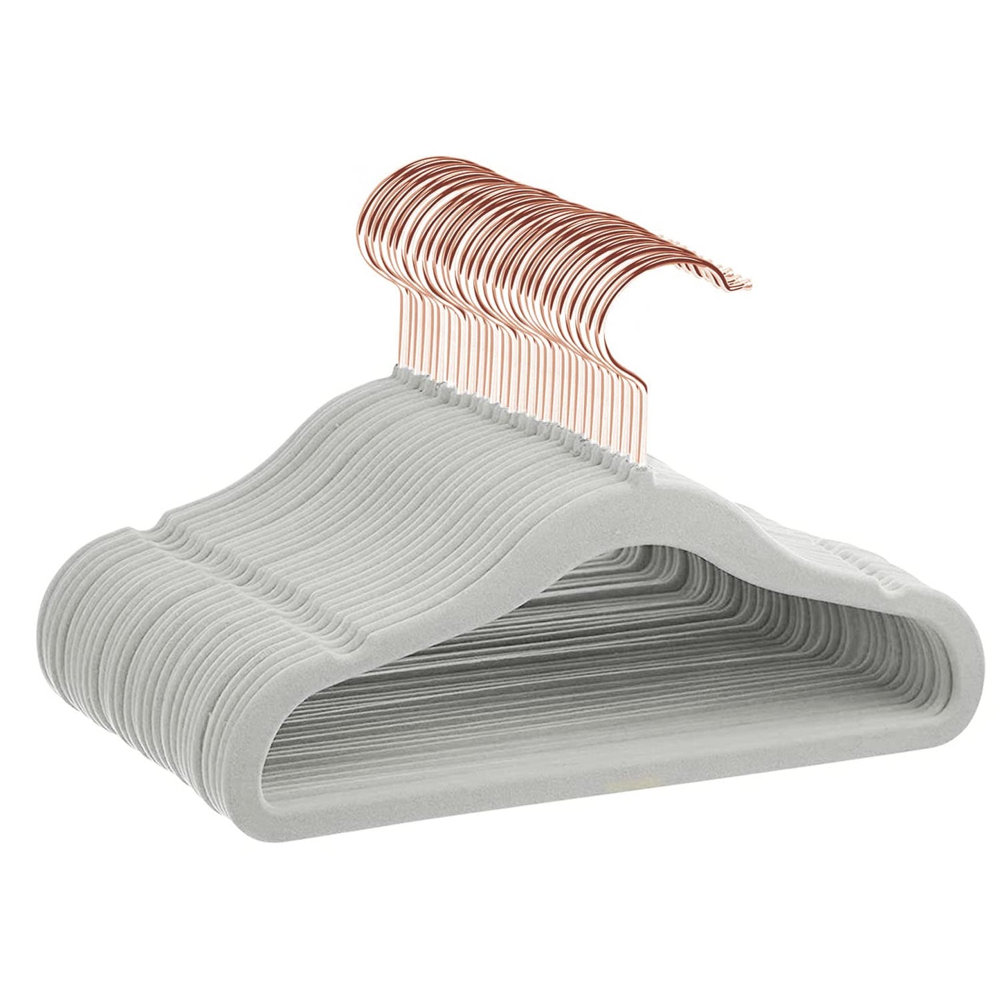 VADUMA Paquete de 30 Percha de Terciopelo con Ranura en U Antideslizante para bebé, Gancho 360 Giratorio Perchas Ultra Delgada, Perchas de Ropa para Organizador de clóset para niños y niñas (Gris)