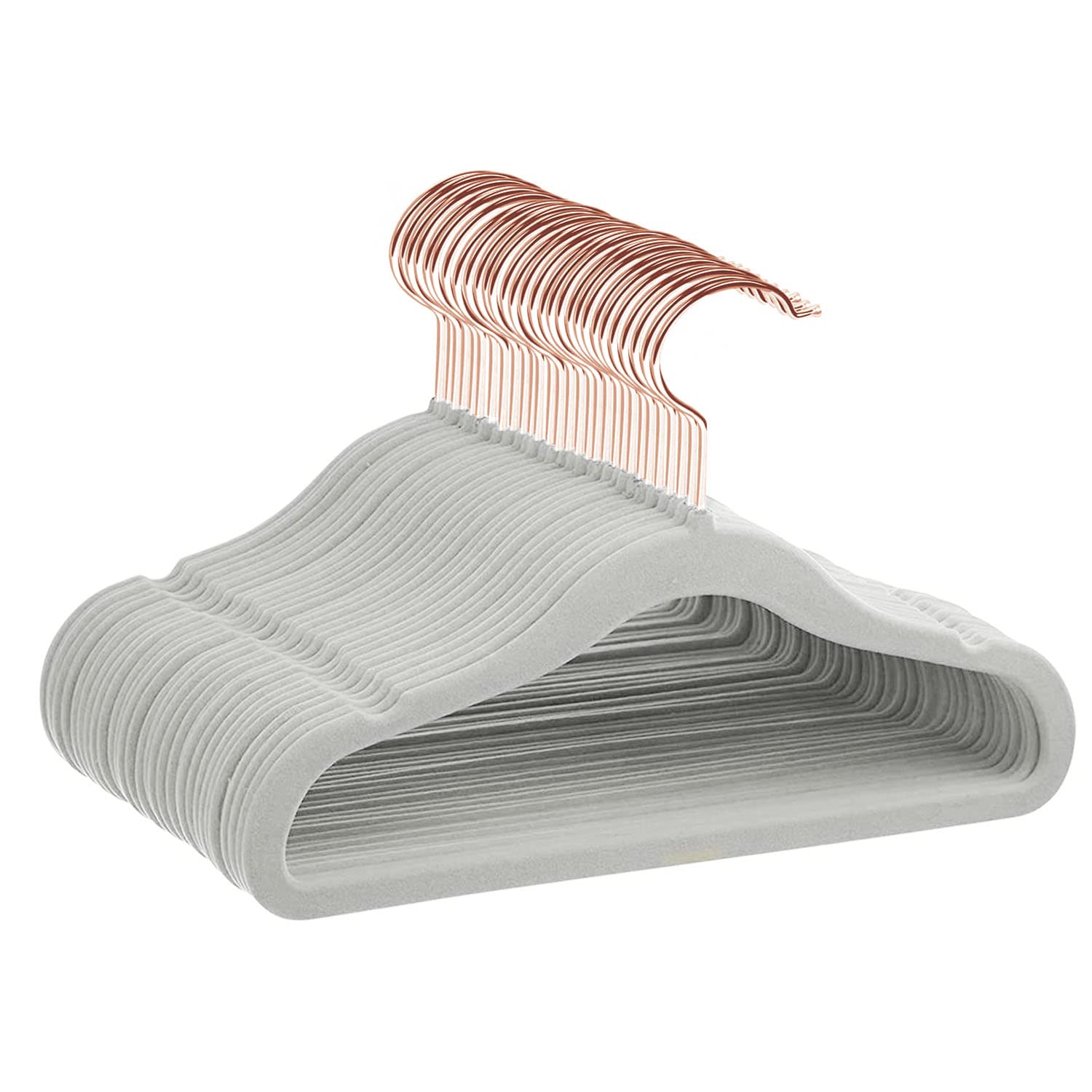 VADUMA Paquete de 30 Percha de Terciopelo con Ranura en U Antideslizante para bebé, Gancho 360 Giratorio Perchas Ultra Delgada, Perchas de Ropa para Organizador de clóset para niños y niñas (Gris)