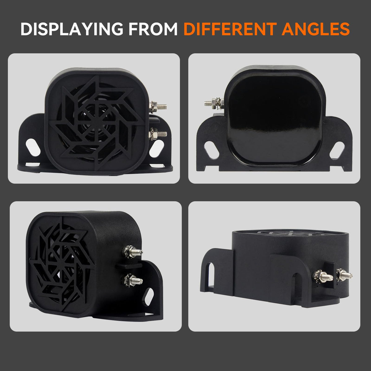 Alarma de Respaldo GAMPRO 735 Negro con Tono de Sonido súper Fuerte e Impermeable 110 dB para Camión y Coche