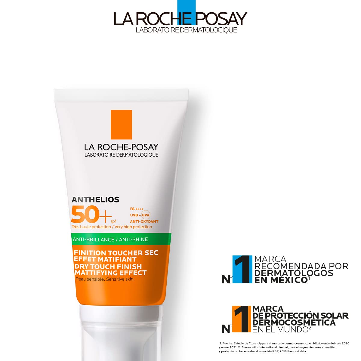 La Roche Posay Hyalu B5 Serum Facial de Acido Hialuronico con Vitamina B5 Puro Suero Concentrado Antiarrugas 30 ml + Anthelios Toque Seco FPS 50 + Protector Solar Facial