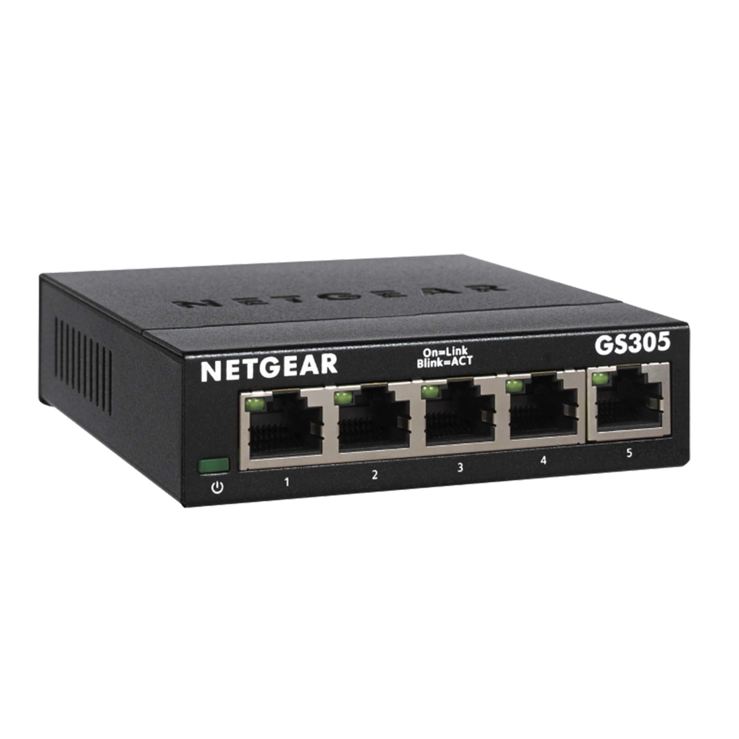 NETGEAR - Switch Gigabit Ethernet no gestionado de 5 puertos (GS305) - Hub de red doméstico, divisor Ethernet de oficina, plug-and-play, funcionamiento silencioso, montaje de escritorio o pared
