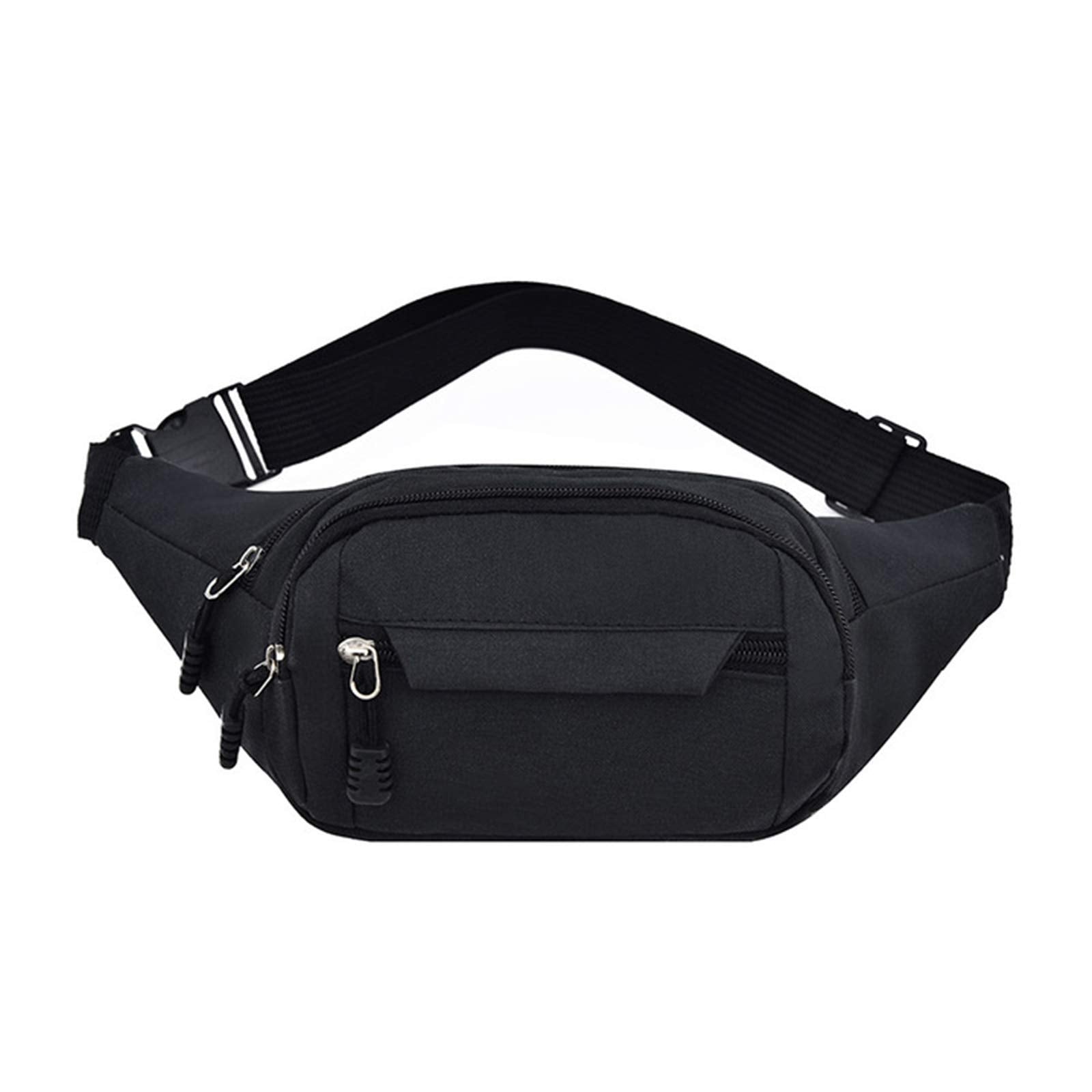 Cangurera Deportiva de Viaje, Cintura Pack Bolso de Paquete con Tela Impermeable de Amplia Capacidad, Fanny Pack, Running Belt, Travel Pouch para Hombre y Mujer(Negro)