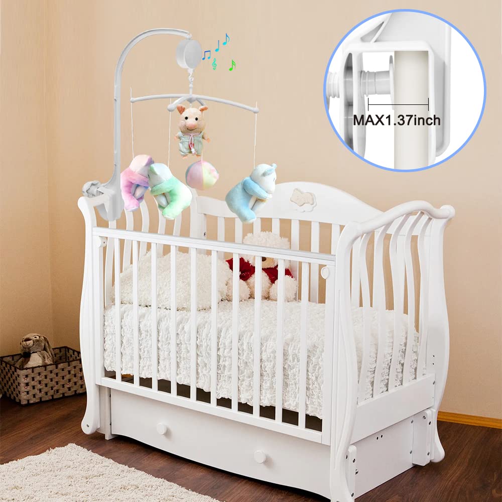 FineGood - Móvil para bebé con caja musical - Móvil para cuna o cama - Soporte para campana