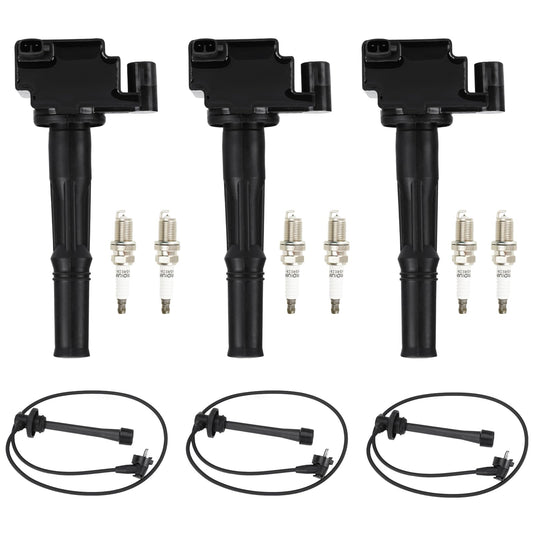 Paquete de Bocinas de Encendido AEagle Negro con Bujías de Iridio y Cable para Toyota 4Runner, T100, Tacoma, Tundra 3.4L V6