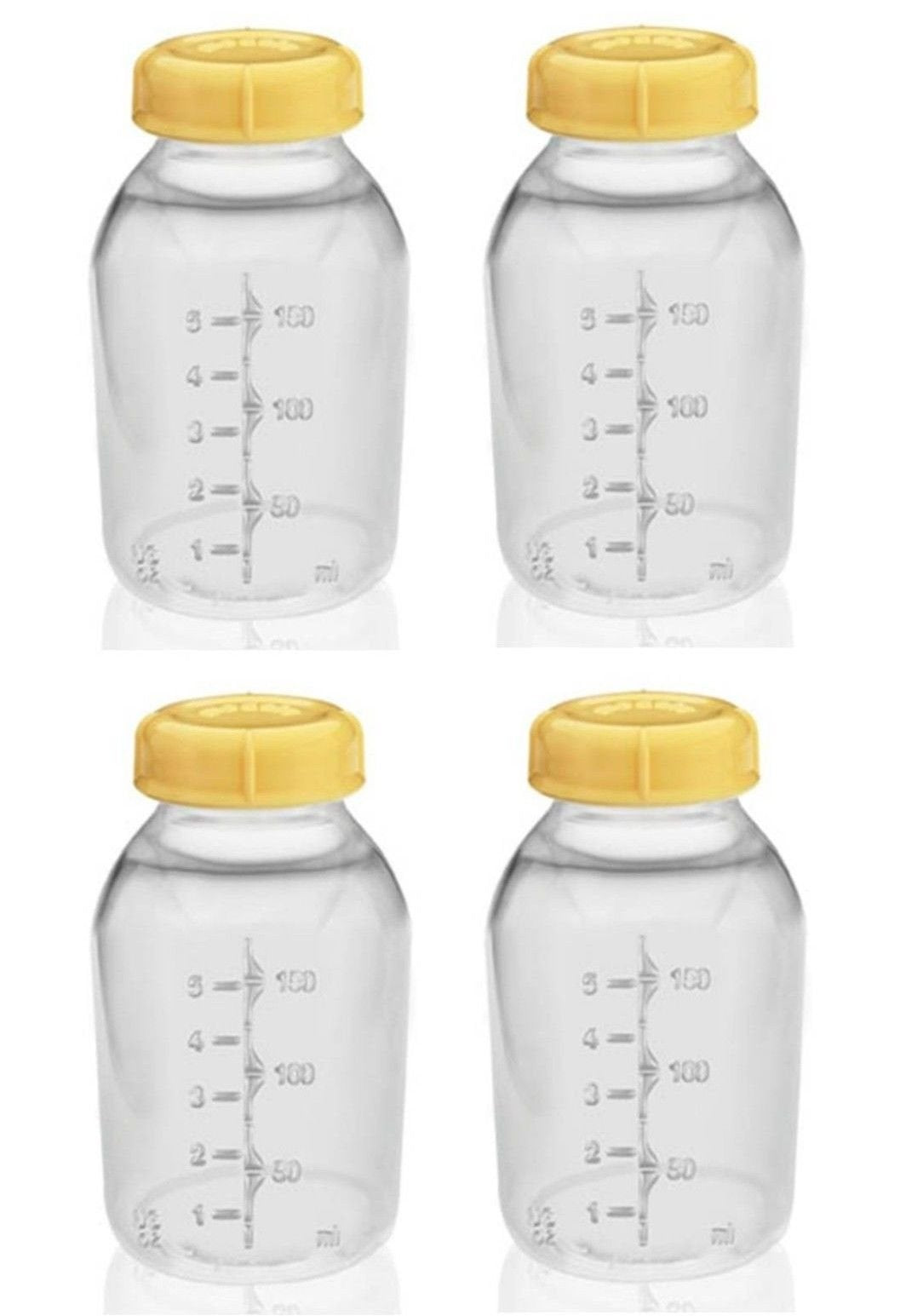 Medela Breast Milk Collection Storage Feeding Bottle w/ Lid 5 Oz/ 150 Ml X4 by Medela