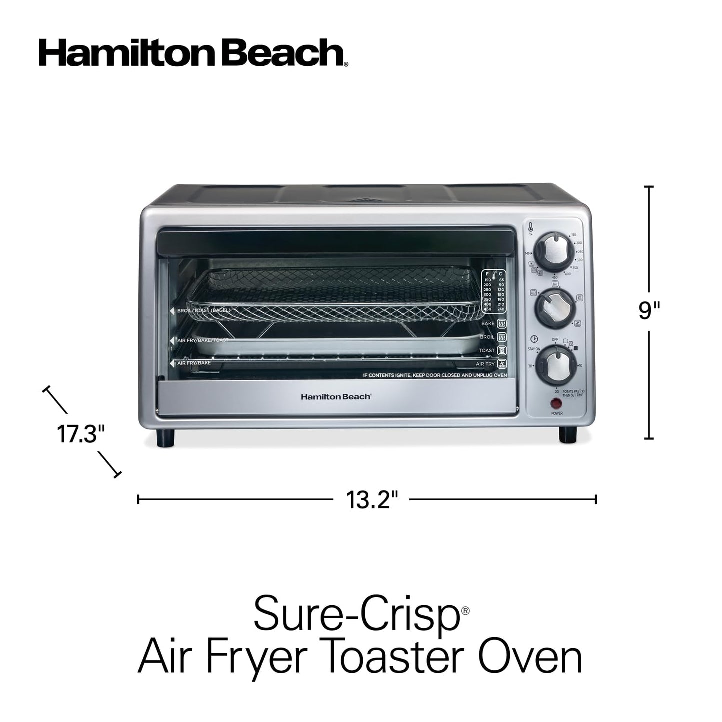 Hamilton Beach Horno tostador Sure-Crisp con freidor con aire